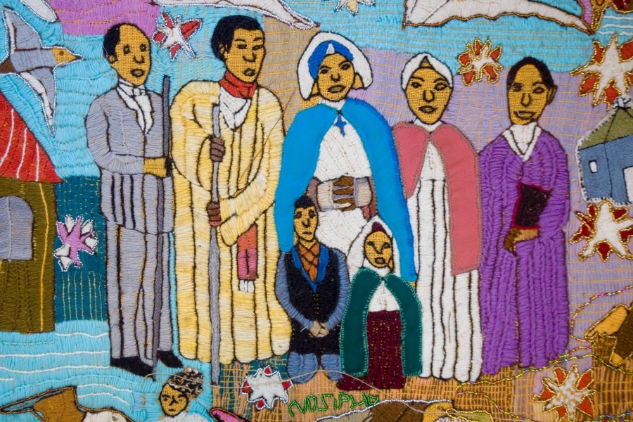 Embroidered religious scenes in the second layer of the Keiskamma Altarpiece