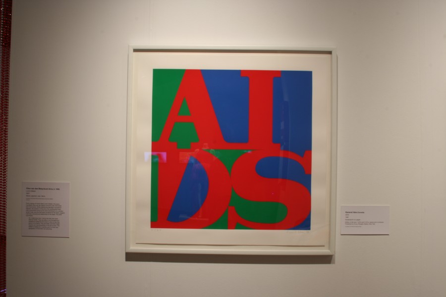 General Idea’s *AIDS* screenprint, with the word AIDS arranged in stacked multicolored letters