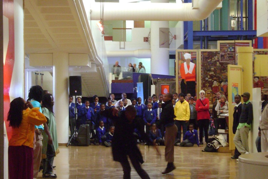 Visitors Dancing in the Not Alone Exhibit