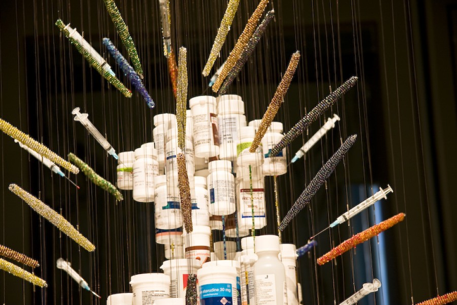 Closeup of "Medicine Man" by Daniel Goldstein and John Kapellas