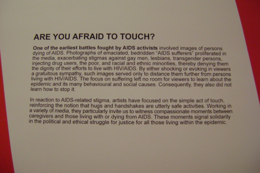 Wall text for the “Are You Afraid to Touch?” section