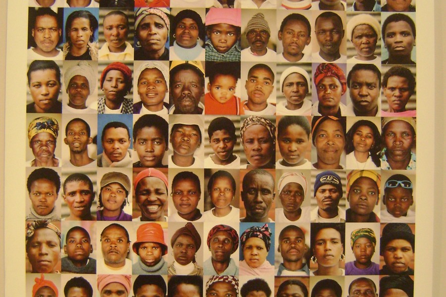 Gideon Mendel’s composite portrait of 99 people receiving antiretroviral treatment in Lusikisiki