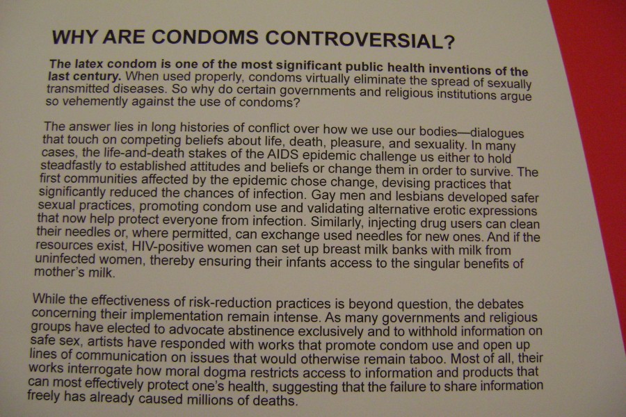 Wall text for the “Why Are Condoms Controversial?” section