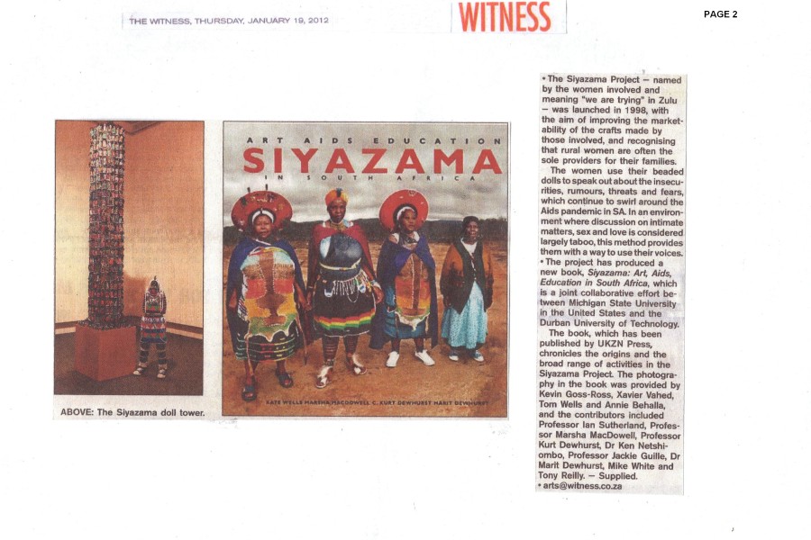 The Witness article about the Siyazama Project
