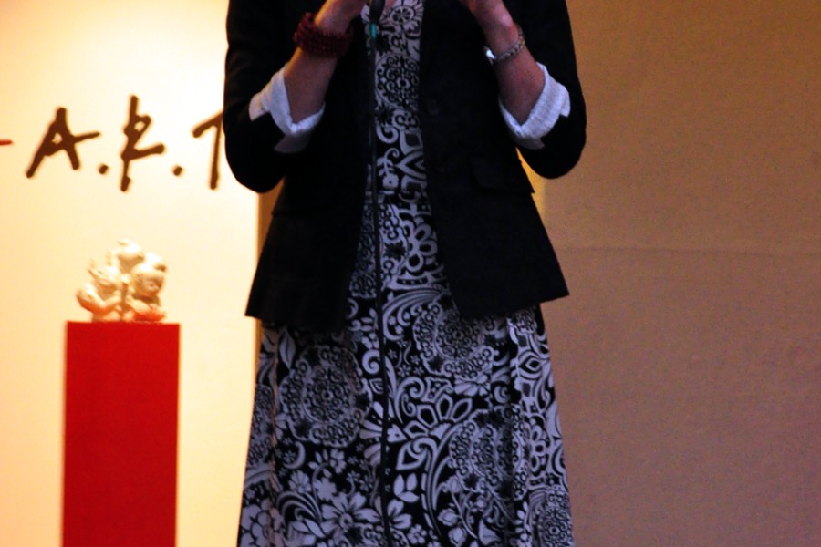 Cynthia speaking at the U.S. Embassy