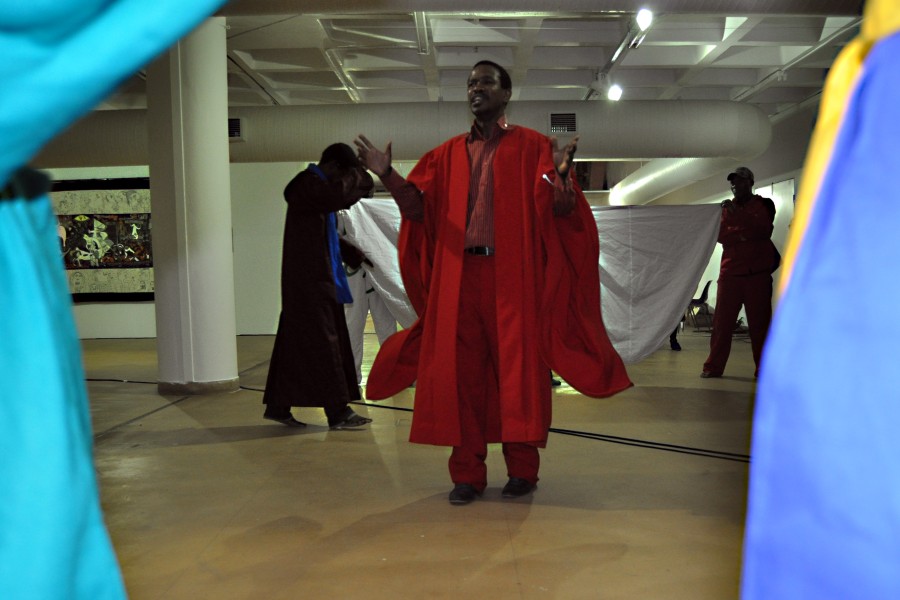Drama for Life – Themba Interactive performing during the exhibition opening