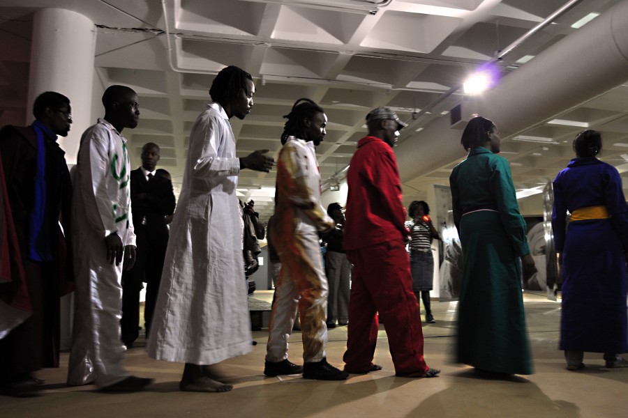 Drama for Life – Themba Interactive performing among gallery visitors
