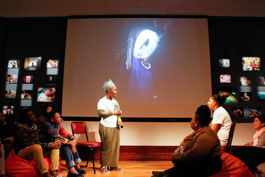 Artivist performing in the Banishing Stigma Room