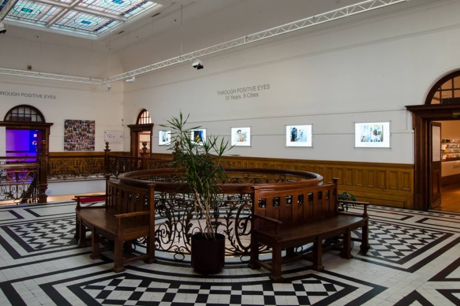 Gallery view with multiple works on display