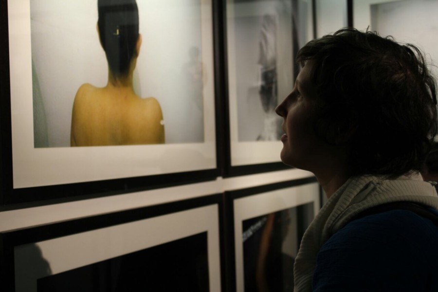 Visitor in Through Positive Eyes Johannesburg Exhibit