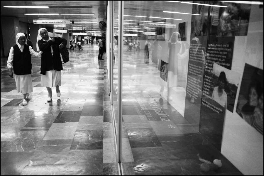 Nuns at the Through Positive Eyes Mexico City Metro Exhibition